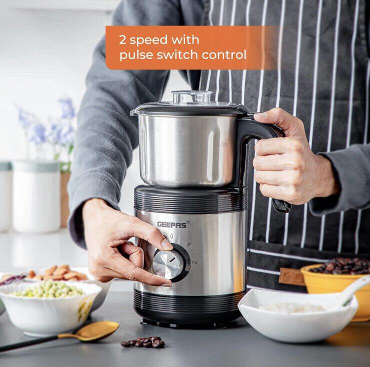 Geepas Wet/Dry Coffee Grinder Machine Milling Bean Nut & Masala Spice Grinding 4
