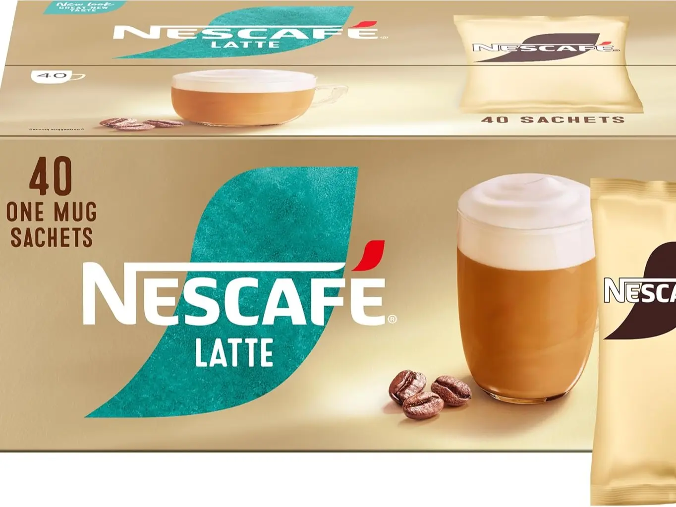 Nescafé Latte Instant Coffee Sachets - 40 x 18g Creamy & Smooth Coffee for a Perfect Cafe-Style Treat Beverage