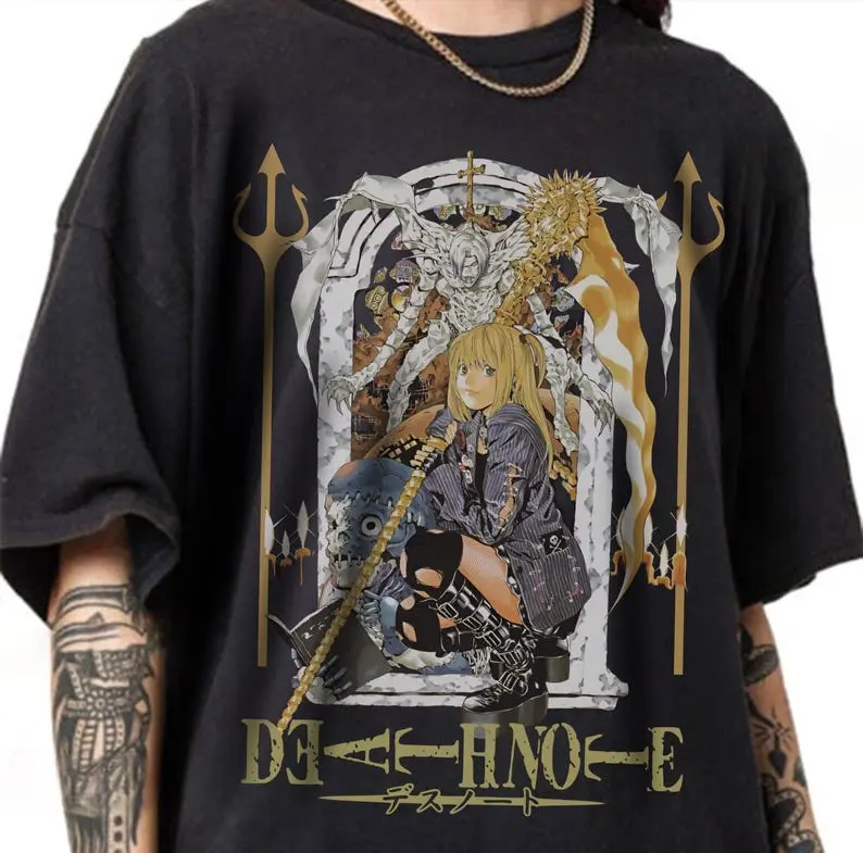 Death Note Anime Movie Series T-Shirt Japanese Film Lovers Manga Comic Fan Shirt Stylized Japan Animation TV Show Graphic Tee b