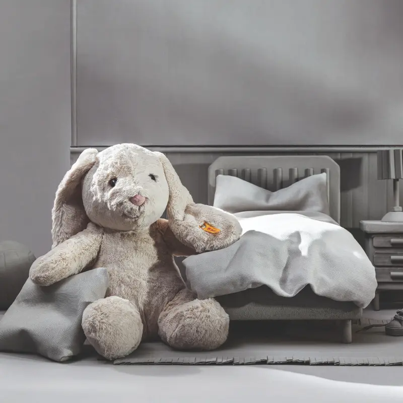 Steiff Soft Cuddly Friends My First Steiff Hoppie Rabbit Soft Toy - 38cm, Grey 4