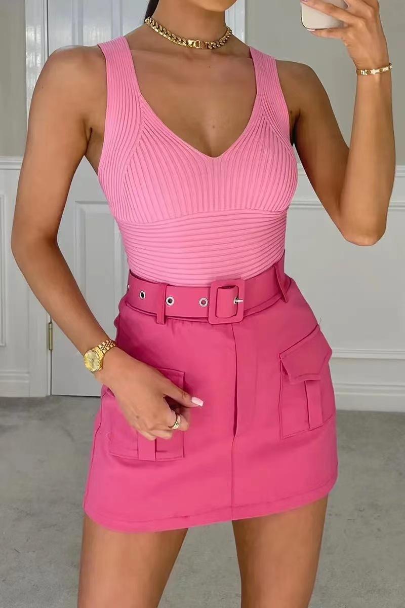 Product Introduction of (Seven Colors) High Stretch Fabric Women'sSolid Color Pockets Belt DecorShorts NewSkirts For Summer 2025 High Quality NewProductsLaunched Leather Belt Womenswear Bottom lowrise shorts joni  Lady Minimalist Basic 10