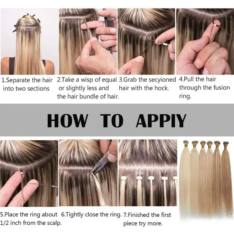 100g Nano Ring Hair Extensions Double Drawn #Copper 3