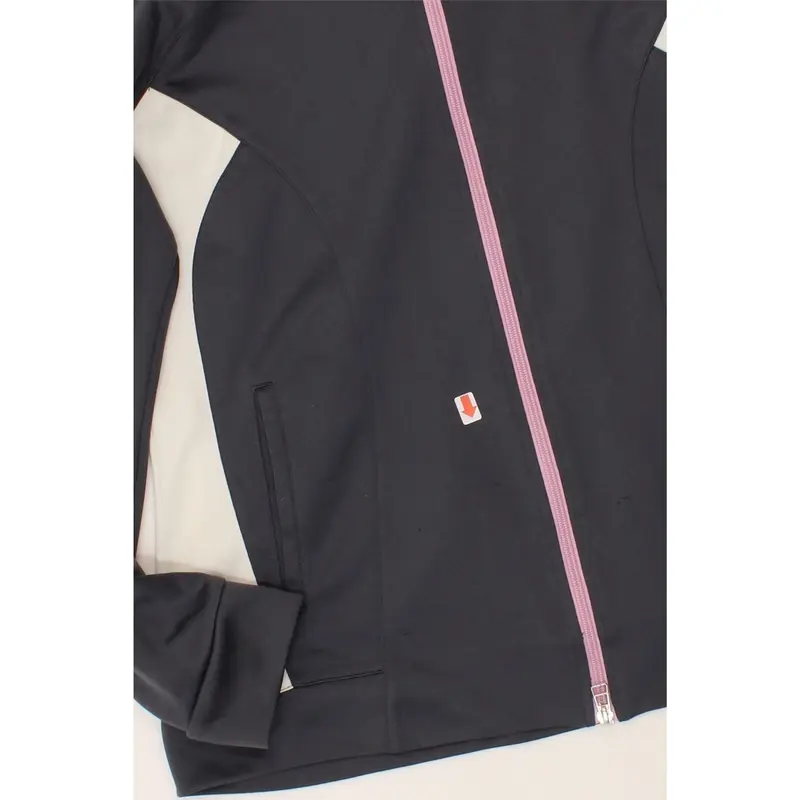 Pre-Owned Vintage ASICS Womens Tracksuit Top Jacket UK 18 XL Black Colourblock Polyester 3