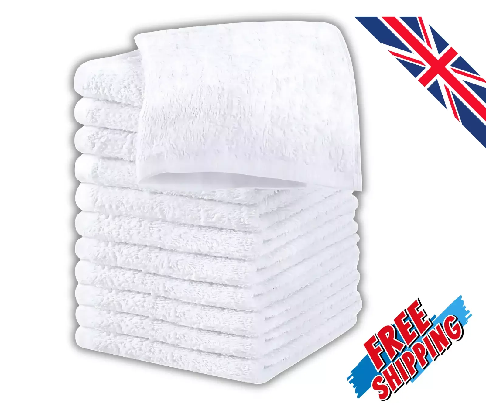 100% Egyptian Cotton Face Cloth Super Soft & Absorbent Plush 500 GSM Pack of 4 Towels Bath