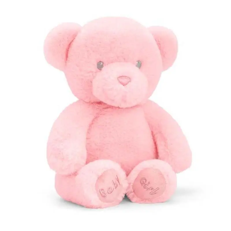 Keel Toys Keeleco Baby Girl Teddy Bear Kid's Soft Toy Hand Washable Pink 20cm 0