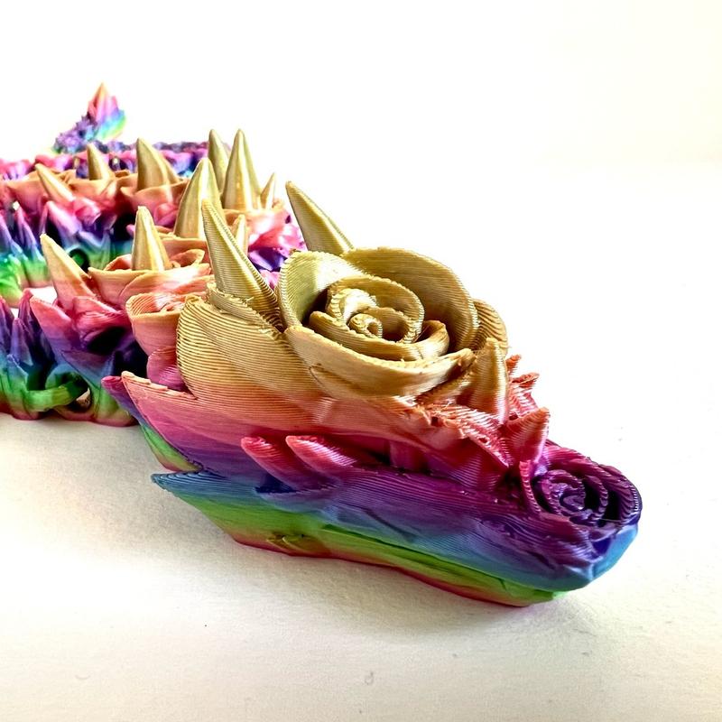 Cinderwing3D Rose Dragon: 3D Printed Fidget Toy | Desk Buddy Multicoloured 7