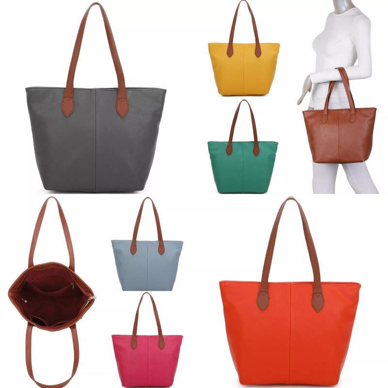 Large Women's Shoulder Bag with Contrast Handle for Work and Travel 0