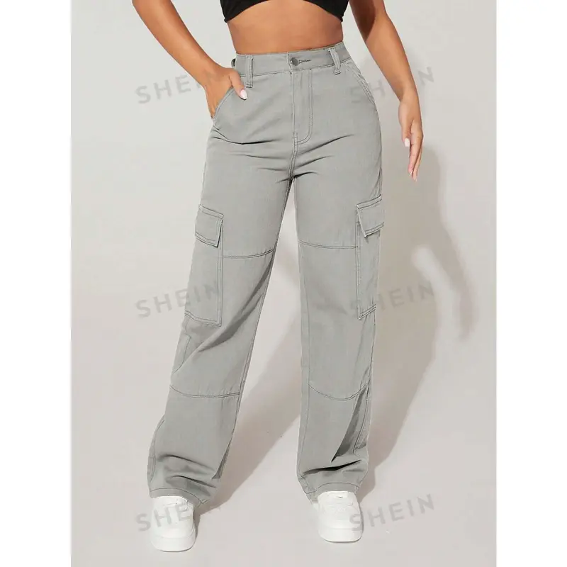PETITE Ladies' Cargo Straight Leg Jeans 0