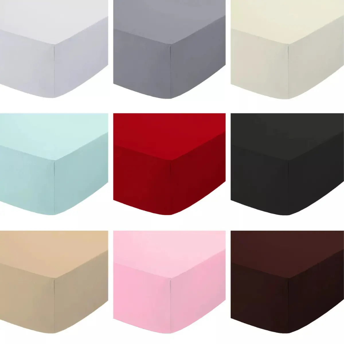 Poly Cotton Bed Sheets Extra Deep Full Fitted Sheet Single Double King Size
