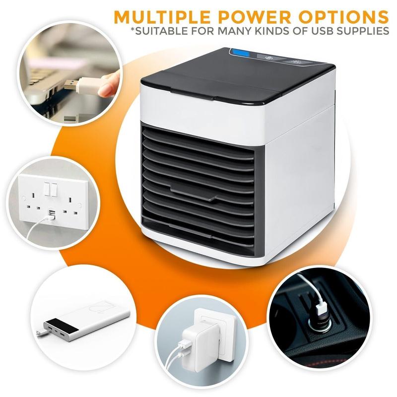Mini Air Cooler Portable LED USB Air Conditioner Fan Humidifier Purifier Cooling 4