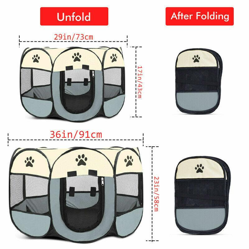 Product Introduction of Large Portable Pet Dog Cat Playpen Tent Oxford Fabric Fence Kennel Cage NEW 9