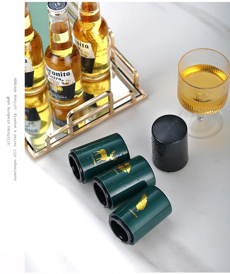 Product Introduction of Nymph Creative Magnetic Automatic Beer Bottle Opener Kitchen Stainless Steel Press Lid Beer Corkscrew Tools Portable Bar Gadgets 46