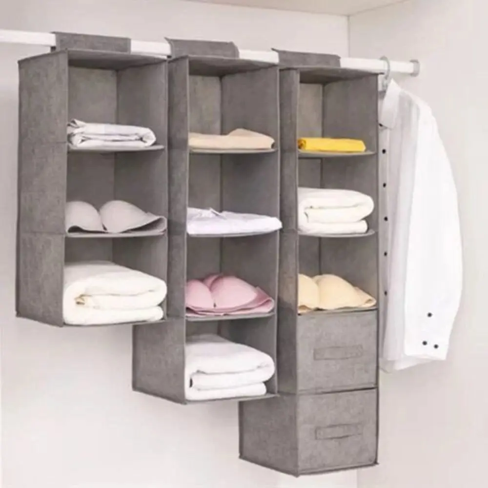 Wardrobe Hanging Storage Bag Interlayer Drawer Type Clothes Hangers Holder Portable Organizer Hanging Closet Organizer