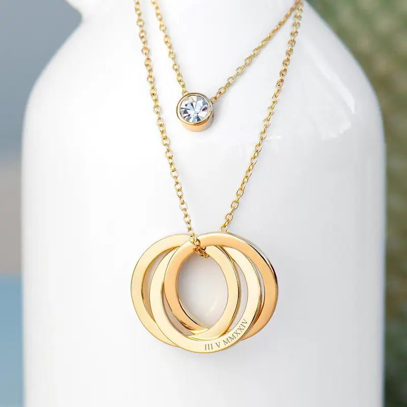 Personalised Russian Ring Layered Necklace 0
