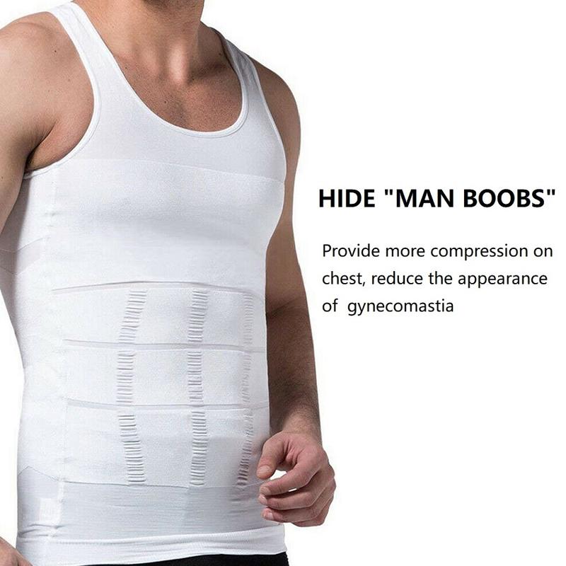 Men's Compression Shirts Tank Tops Undershirts Mens Slimming Body Shaper Vest Sleeveless Abdomen Slim Vest Fitness Workout 2