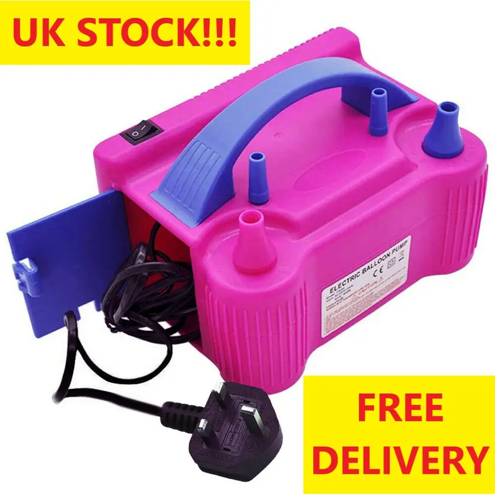 Electric Balloon Inflator Pump with Dual Nozzle Party Air Blower For Party Wedding Birthdays High Power UK Plug