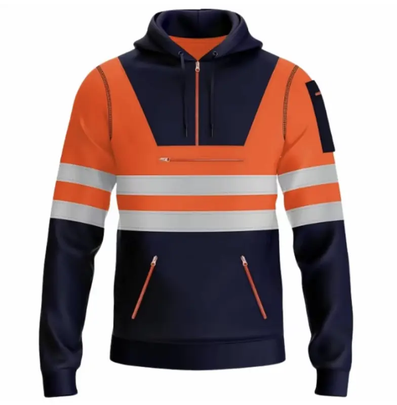 SMK quarter zip hoodie storm range workwear mens tradesmen hoodie workwear hoodie fleece jumper menswear work multifunctional scaffolding bricklaying construction workers labourer soft stylish uniforms clothes 1