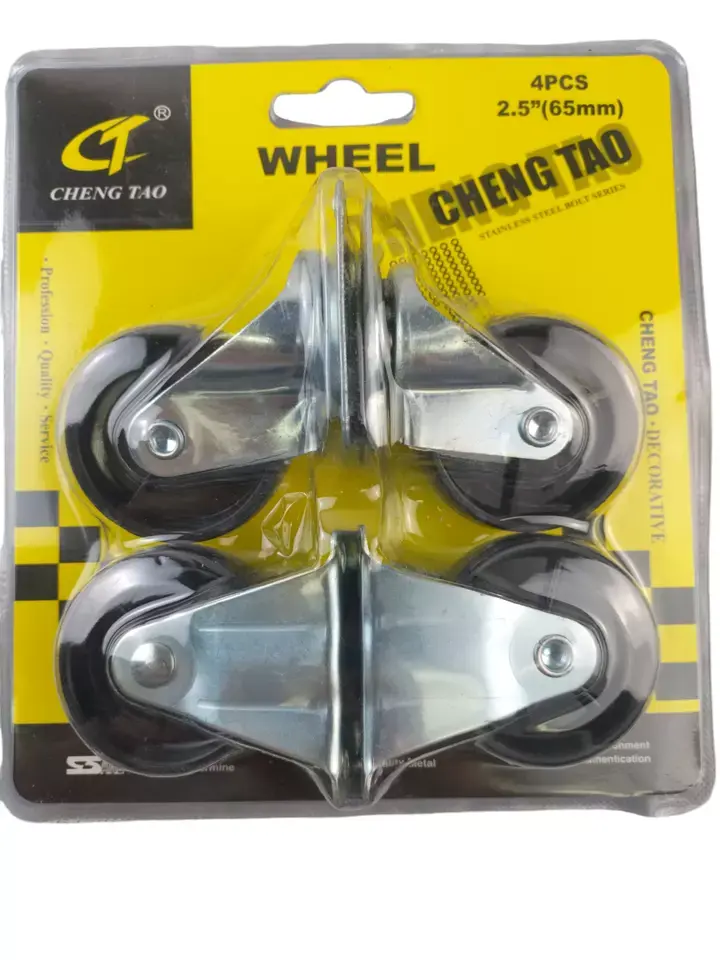 4 x Heavy Duty 80mm 240KG Rubber 2 X Swivel Castor 2 Fixed Wheels Trolley Furniture 2.5"