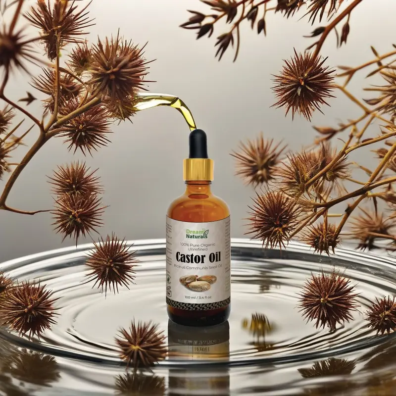 Dream Naturals - 100% Pure Organic Castor Oil - 100 ml - Nourishes. Moisturises, Improve Health, Natural. Body Care Radiant 0