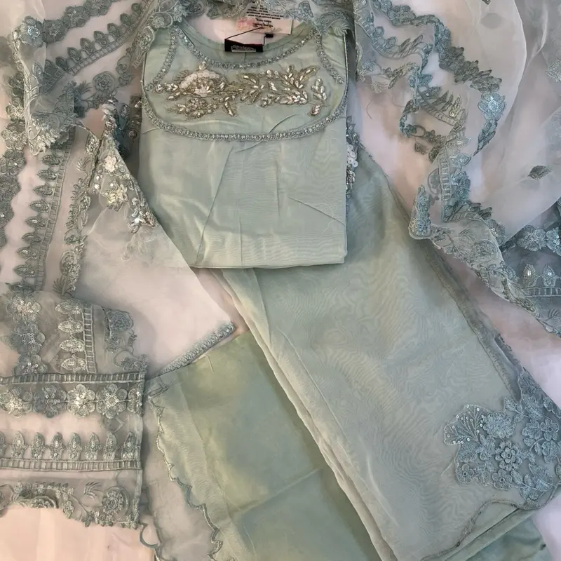 NAKHRA 6.0 mint Eid collection 2025 embroidery and stone work 5