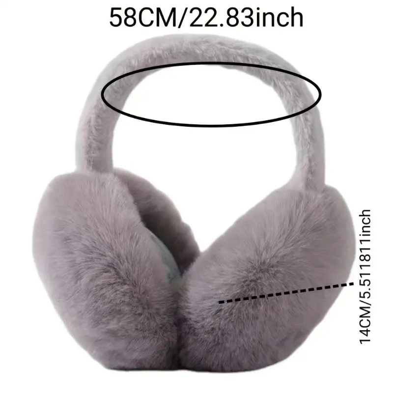 Winter Warm Foldable Earmuffs Solid Color Thick Ear Warmer Coldproof Stretchable Plush Earmuffs For Women & Men 5