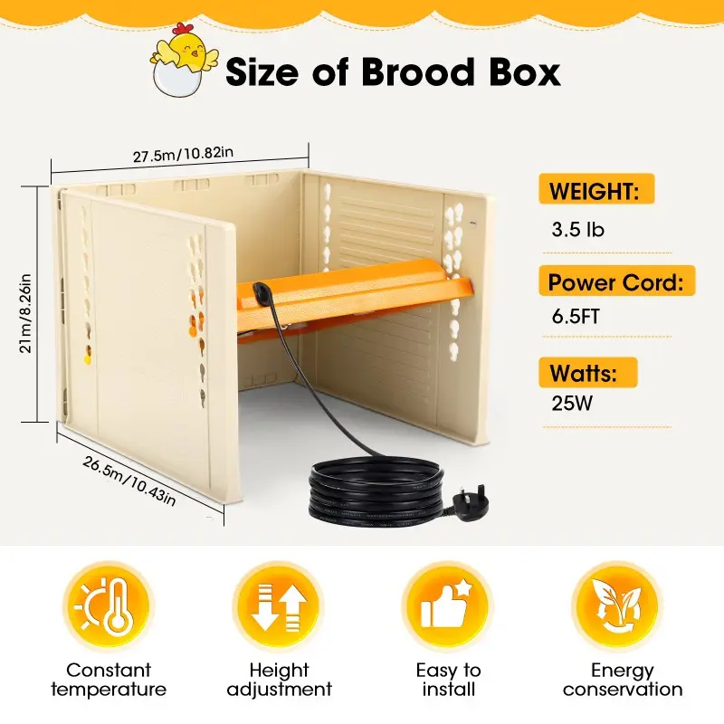 Chick Brooder Heating Plate,Egg Incubator with Adjustable Height and Angle, Brooder Plate for Up to 15 Chick, Replacement Heat Lamp 0