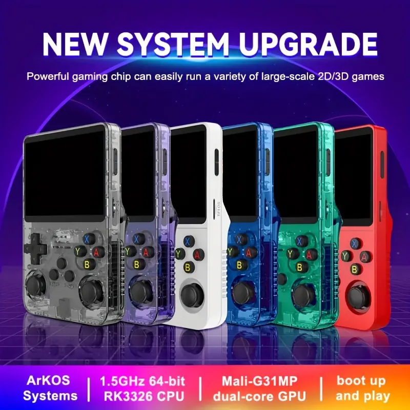 [Portable Handheld] Mini Retro Console Portable Handheld Game Player - 64G, 3.5-Inch IPS Screen, 7 Colors - For Nostalgic Childhood Memories 0