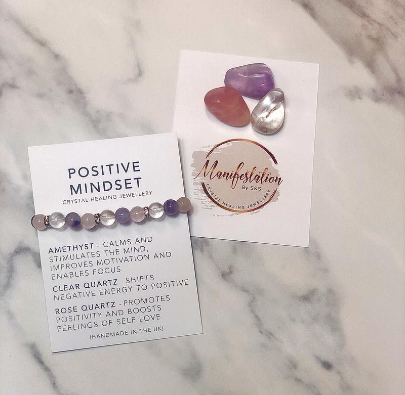 positive energy bracelet - positive mindset - manifest - positivity gift - mental health - healing crystals - attract positive energy 1