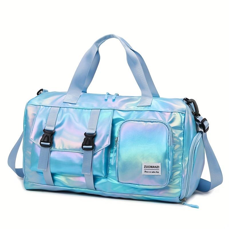 Wet/Dry Separation Oxford Fabric Travel Duffle Bag - Sparkling with Sky Blue, Lavender, Mixed, Cream, Neon Green, Black Options for Gym & Travel 1