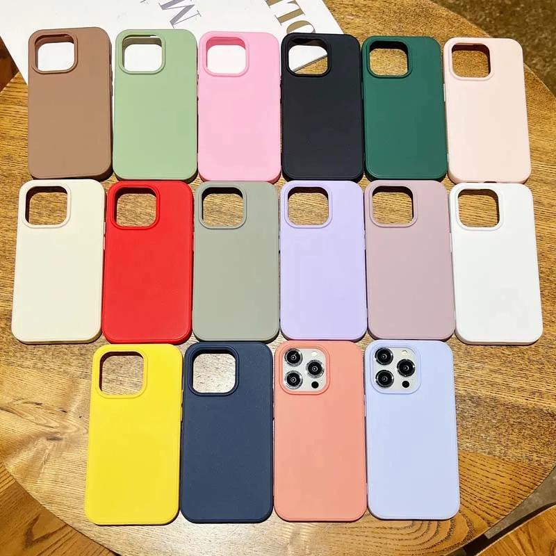 Product Introduction of Simple Solid Color Lens Bumper Shock Protection Phone Case for IPhone 16 14 15 Pro Max 13 Soft Matte Cover for IPhone 16pro 0