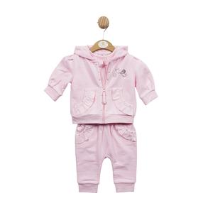 Mintini Mintini Baby Pink Diamante and Frill 3pc Tracksuit SALE Kidswear