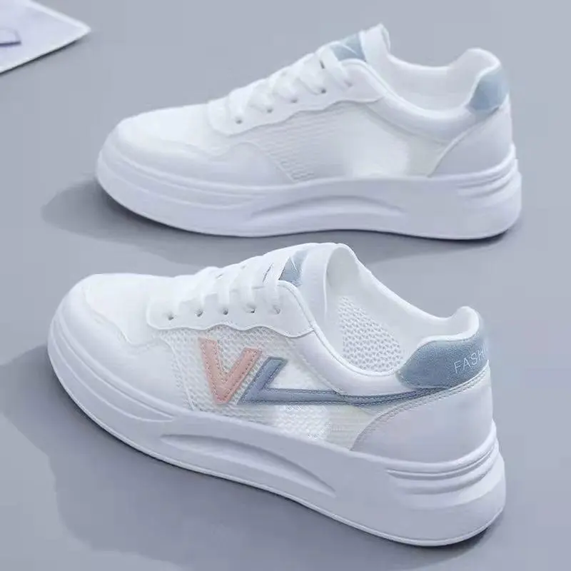 Little white shoes women 2024 new women's shoes summer all flat mesh breathable thin casual board shoes ins tide Walking Shoes Girl Trainer Sports Shoes Runner Training Footwear Running Athletic Sneaker Closed 0