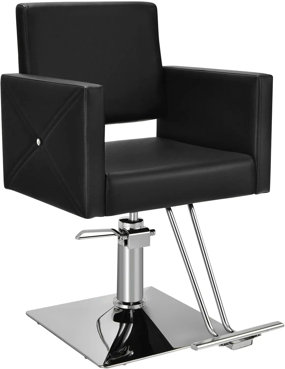 COSTWAY Salon Barber Chair, 360 Degree Swivel Hairdressing Chair with Footrest, Adjustable PVC Leather Hydraulic Shaving Styling Chair for Beauty Spa, Tattoo Shop and Barbershop
