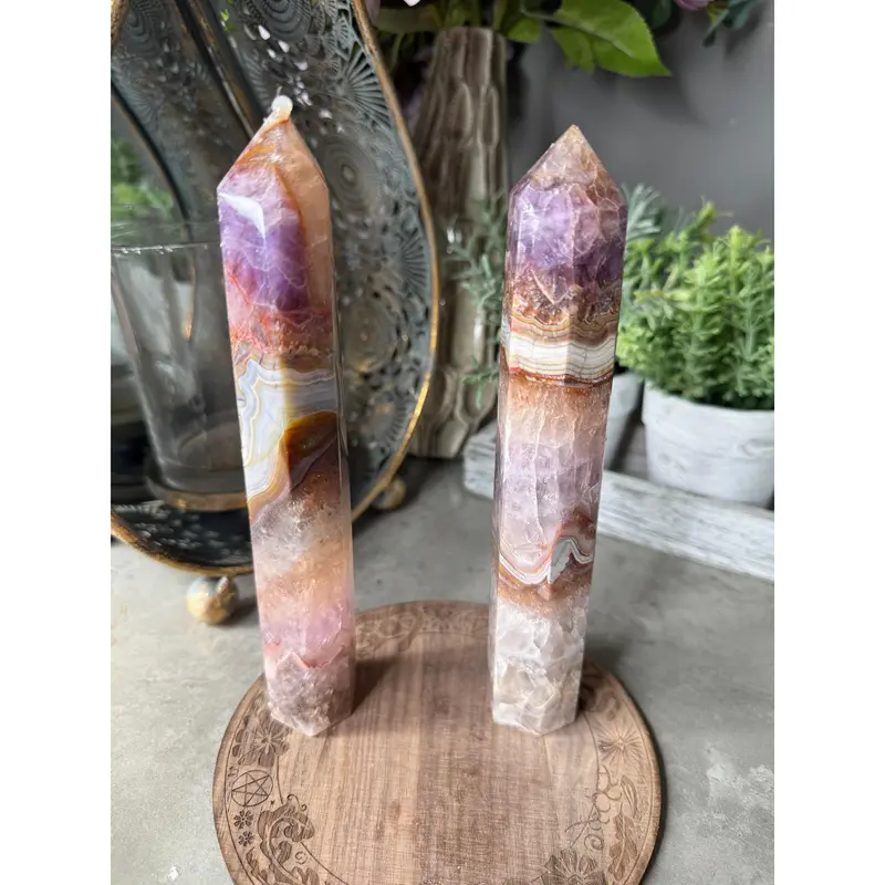 Large Amethyst Crazy Lace Agate Towers crystal tower 6