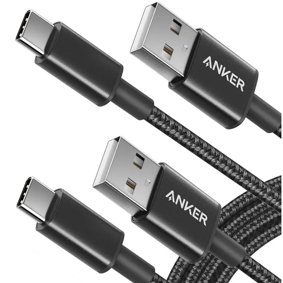 Anker USB-A to USB-C Charger Cable 2 Pack (6ft Nylon), 331 Cable, USB C to USB 2.0 Double Braided Type C Charging Cable for Samsung Galaxy S8 S8+ S9 S9+, HTC 10, Sony XZ, LG V20 G5 G6, Xiaomi 5