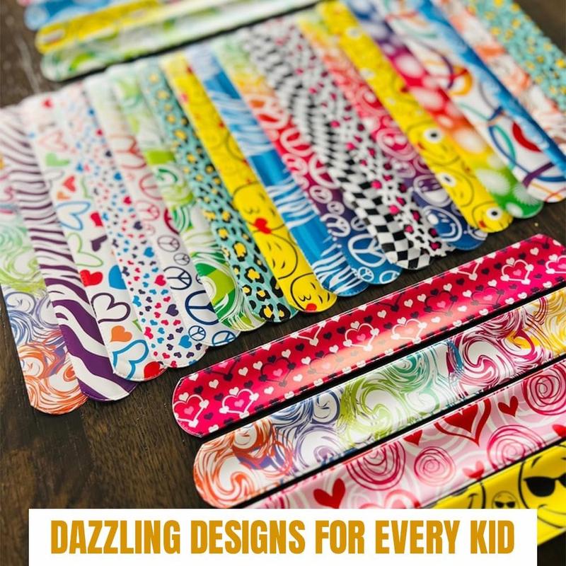 Assorted Wristband Gift - Slap Bands for Kids - Birthday Party Favours Pack - Snap Bands Kids Party Supplies 5