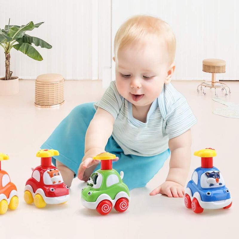 4pcs Baby Toy Cars for 1 Year Old Boy Gifts Press and Go Forest Animal Car Educational Toys for 2 Years Old Boy Pull Back Cars Toys for Toddlers 1-3 Baby Toys 12-18 Months Gifts for 1 2 3 Year Old Boy Girl 6