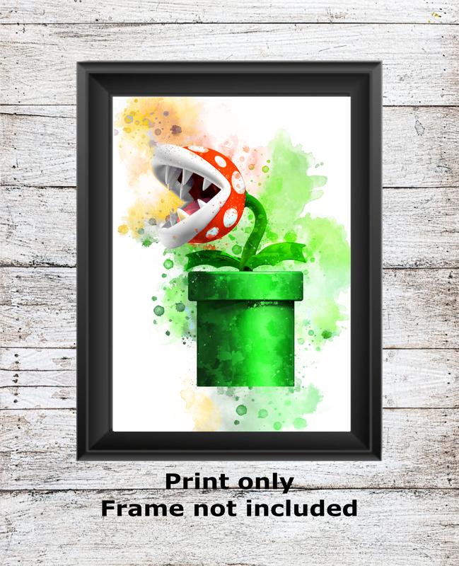 Super Mario unframed watercolour wall art childrens bedroom A5 A4 A3 High Quality Prints 7