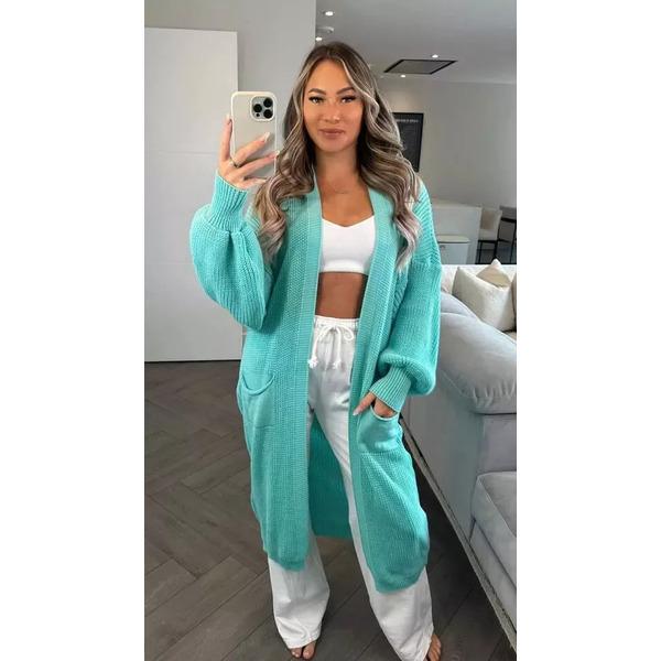 Product Introduction of TJ Fashion BALLOON SLEEVE LONGLINE CHUNKY SOFT KNITTED CARDIGAN WOMENS LADIES OVERSIZED MAXI CARIDGAN (ONESIZE UK 8-14), Knitwear, Minimalist, Womenswear Pockets Elegance Sweater Fabric Long Sleeve Comfort 24