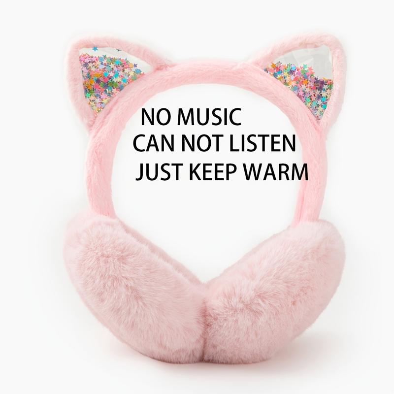 Product Introduction of Festive Cat Ear Headphones: Soft Faux Fur Ear Warmers with Sparkly Ears - Perfect for Winter Fashion 3