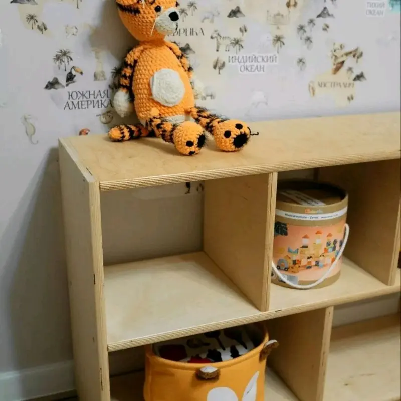 Kids Rack For Toys Books Games And More Decorate Your Own Way Or Keep It Natural Birch Plywood  length 93 cm,width 30cm,height 76cm New Shelves Wooden 4