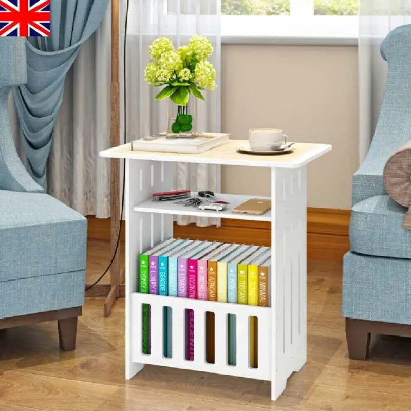 Small Bedside Table Cabinet Side End Coffee Tea Table Nightstand Storage Rack UK