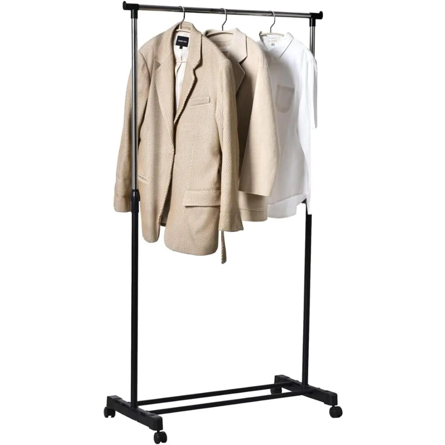 Single Rail Clothing Garment Rack Display Hanger Hanging Stand Cloth Accessories Laundry Stainless Steel Lightweight Installation