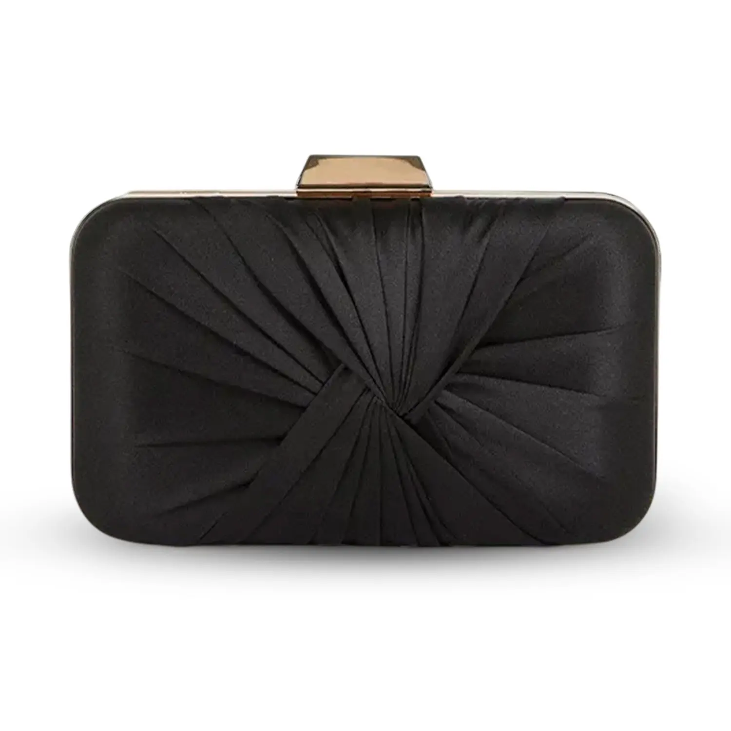 Belle Marie Metallic Box Clutch With Twist Front, Removable Crossbody Chain Clutch Bags for Women, Evening Bag, Comfort Women's Clutches Purse for Party, Wedding & Formal Gathering