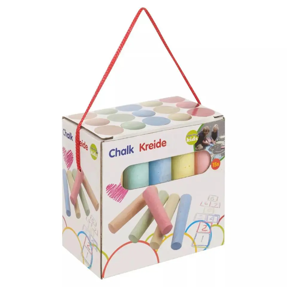 15-Pcs Coloured Chalk Sticks Blackboard Pavement for Kids