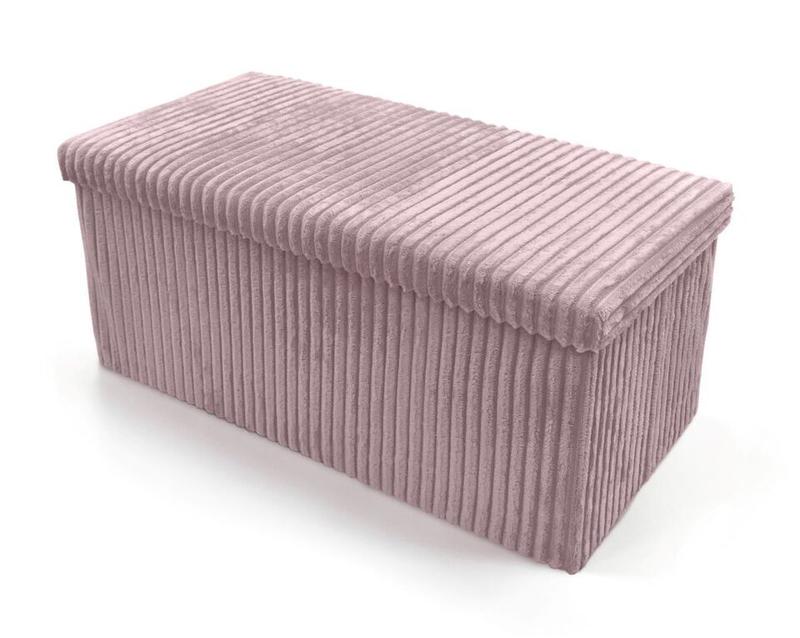 Crushed Velvet Diamante Ottoman Folding Storage Box Seat Foot Stool Bench 2 Size 7