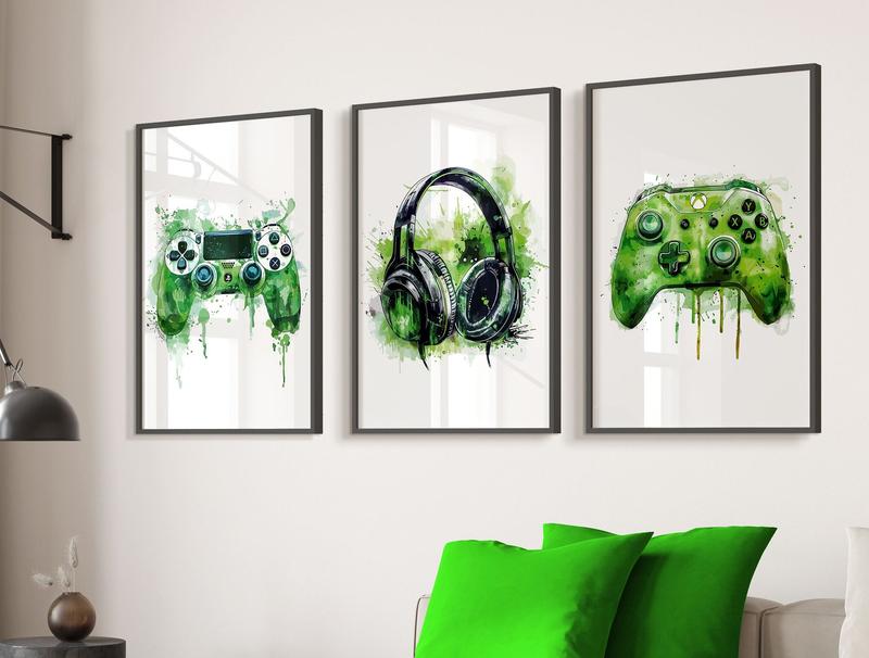 Graffiti Gaming Art Set - Urban Gaming Vibes - Set of 3 Gaming Wall Art - A4 and A3 Size Prints - Perfect Gift for Gamers - Colour Burst Gaming Prints - Gaming Ornaments - Cool Gaming Posters - Christmas Gifts - Birthday Gifts - Gamer Gifts - Gift For Son 9