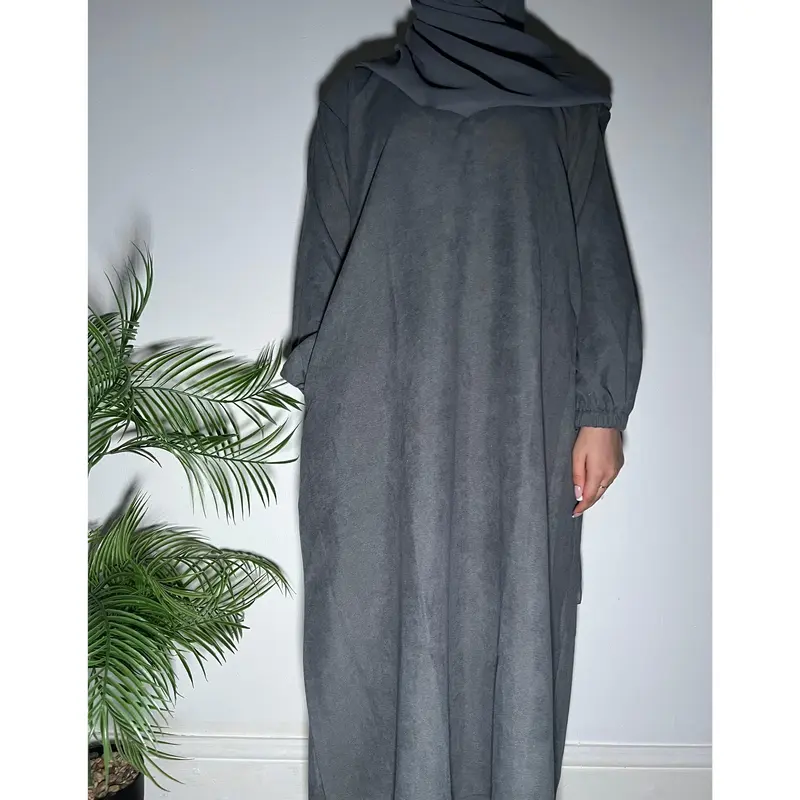 Amal Corduroy Winter Abayas with Pockets - 5 Colors Available- Muslim Fashion essential abaya plain luxury daily affordable 4