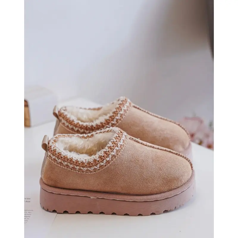 Kids Childrens Viral Faux Fur Lined Slippers Warm Winter Shoes 3