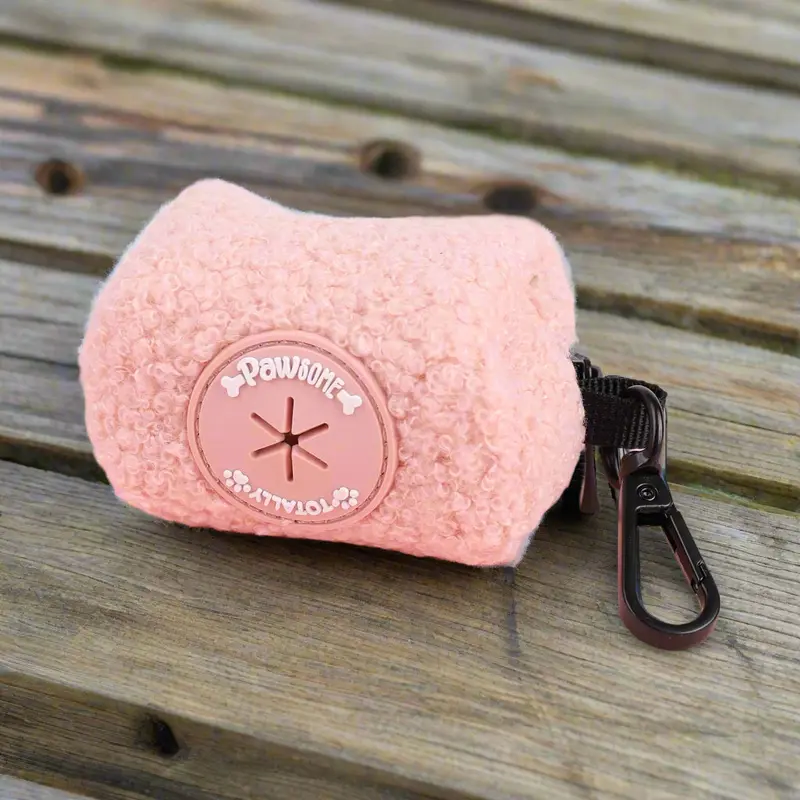 Marshmallow Pink Teddy Bear Poop Bag Holder 4